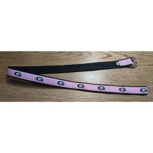 UGA University of Georgia Bulldogs Moon Shine Belt Sz M Pink Black White D Ring